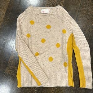 Warm Oatmeal and yellow polka dot sweater